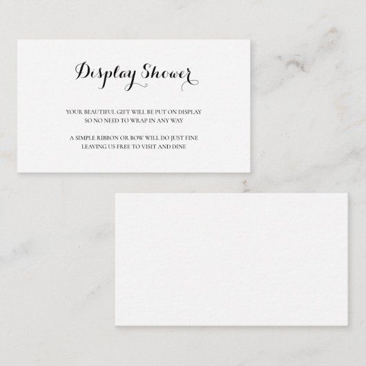 Eenvoudige zwarte en witte elegante schermschoeise informatiekaartje (Voorkant / Achterkant)