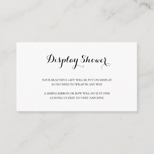 Eenvoudige zwarte en witte elegante schermschoeise informatiekaartje (Voorkant)