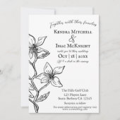 Eenvoudige zwarte en witte Floral Kaart (Voorkant)