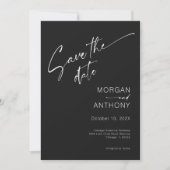 Eenvoudige zwarte en witte foto opslaan Datum Save The Date (Voorkant)