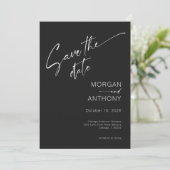 Eenvoudige zwarte en witte foto opslaan Datum Save The Date (Staand voorkant)