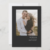 Eenvoudige zwarte en witte foto opslaan Datum Save The Date (Achterkant)