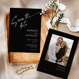 Eenvoudige zwarte en witte foto opslaan Datum Save The Date
