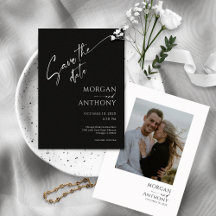 Eenvoudige zwarte en witte foto opslaan Datum