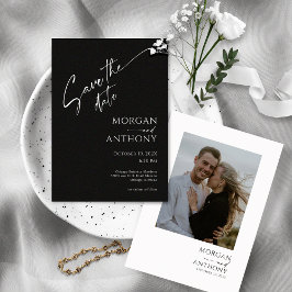 Eenvoudige zwarte en witte foto opslaan Datum Save The Date