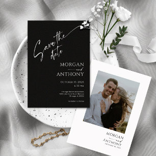Eenvoudige zwarte en witte foto opslaan Datum Save The Date
