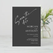 Eenvoudige zwarte en witte foto opslaan Datum Save The Date (Staand voorkant)