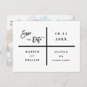Eenvoudige zwarte en witte foto Sla de datum op Briefkaart (Voorkant / Achterkant)
