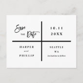 Eenvoudige zwarte en witte foto Sla de datum op Briefkaart (Voorkant)