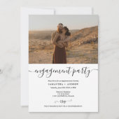 Eenvoudige zwarte en witte fotoverloving aankondiging (Voorkant)