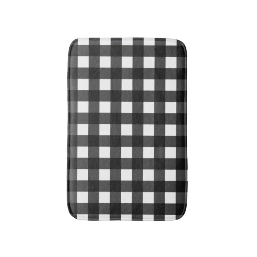 Eenvoudige zwarte en witte gingham badmat (Voorkant Verticaal)