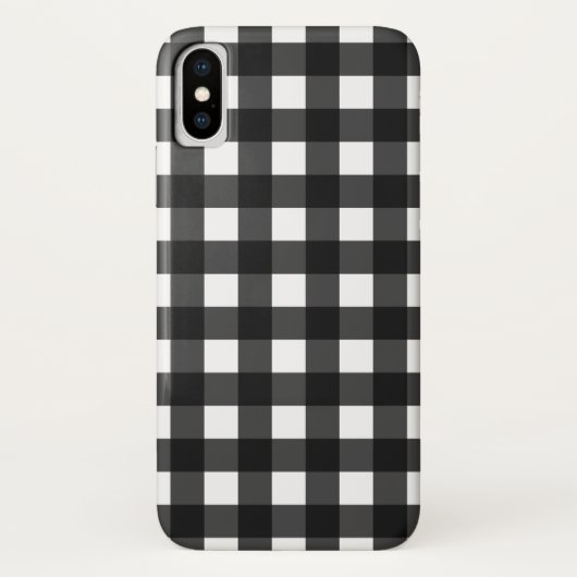 Eenvoudige zwarte en witte gingham Case-Mate iPhone case (Achterkant)