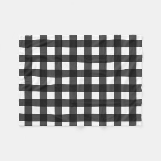 Eenvoudige zwarte en witte gingham fleece deken (Voorkant (Horizontaal))
