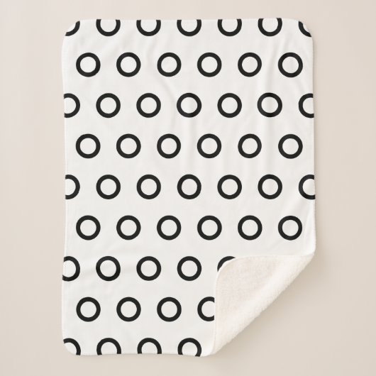 Eenvoudige zwarte en witte gingham sherpa deken (Voorkant)