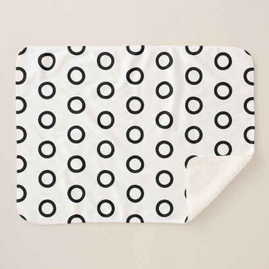 Eenvoudige zwarte en witte gingham sherpa deken (Voorkant (horizontaal))