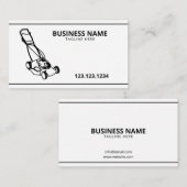 Eenvoudige zwarte en witte grasmaaierservice visitekaartje (Voorkant / Achterkant)