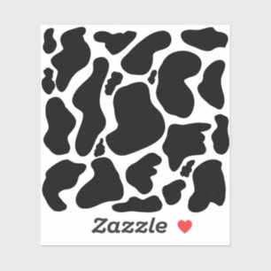 Eenvoudige zwarte en witte grote koeienvlekken Die Sticker