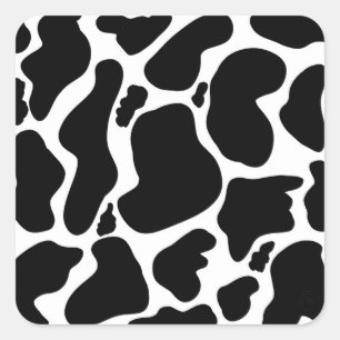 Eenvoudige zwarte en witte grote koeienvlekken Die Vierkante Sticker