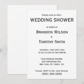 Eenvoudige zwarte en witte homohuwelijksshower uit kaart (Voorkant / Achterkant)