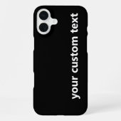 Eenvoudige zwarte en witte Jouw tekst Sjabloon iPhone Hoesje (Achterkant)