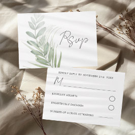 Eenvoudige zwarte en witte kalligrafie bruiloft RSVP kaartje