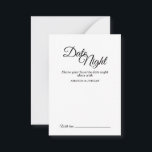 Eenvoudige zwarte en witte kalligrafie Datum acht Advieskaart<br><div class="desc">Deze eenvoudige 'nachtadvieskaart' voor zwarte en witte kalligrafie biedt een elegante luxe maar een modern gevoel voor zowel een minimalistische als een traditionelere of formele bruiloft. De casual kalligrafie zorgt voor een antiek gevoel,  terwijl het klasneutrale ontwerp kan worden gecombineerd met alle unieke aspecten van je huwelijksfeest.</div>