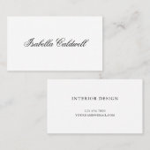 Eenvoudige zwarte en witte kalligrafie elegant visitekaartje (Voorkant / Achterkant)