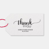 Eenvoudige zwarte en witte kalligrafie Hartelijk d Cadeaulabel (Achterkant Horizontaal)