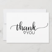 Eenvoudige zwarte en witte kalligrafie Hartelijk d Kaart (Voorkant)