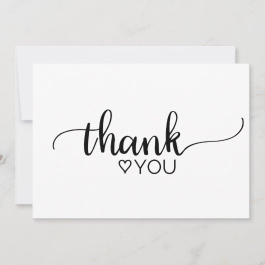 Eenvoudige zwarte en witte kalligrafie Hartelijk d Kaart (Voorkant)