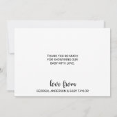 Eenvoudige zwarte en witte kalligrafie Hartelijk d Kaart (Achterkant)