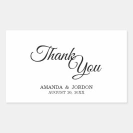 Eenvoudige zwarte en witte kalligrafie Hartelijk d Rechthoekige Sticker