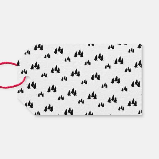 Eenvoudige zwarte en witte kalligrafie voor Kerstm Cadeaulabel (Achterkant Horizontaal)