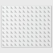 Eenvoudige zwarte en witte kalligrafie voor Kerstm Cadeaupapier (Vlak)