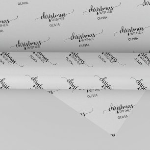 Eenvoudige zwarte en witte kalligrafie voor Kerstm Cadeaupapier
