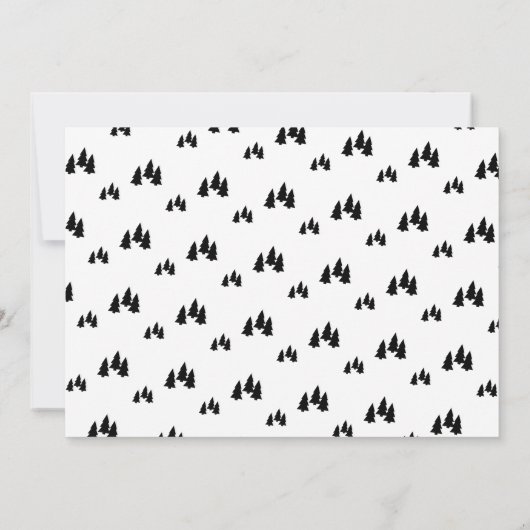 Eenvoudige zwarte en witte kalligrafie voor Kerstm Feestdagenkaart (Achterkant)