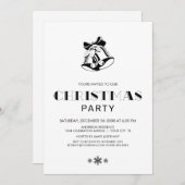 Eenvoudige zwarte en witte kerstcadeautjes kaart (Voorkant / Achterkant)