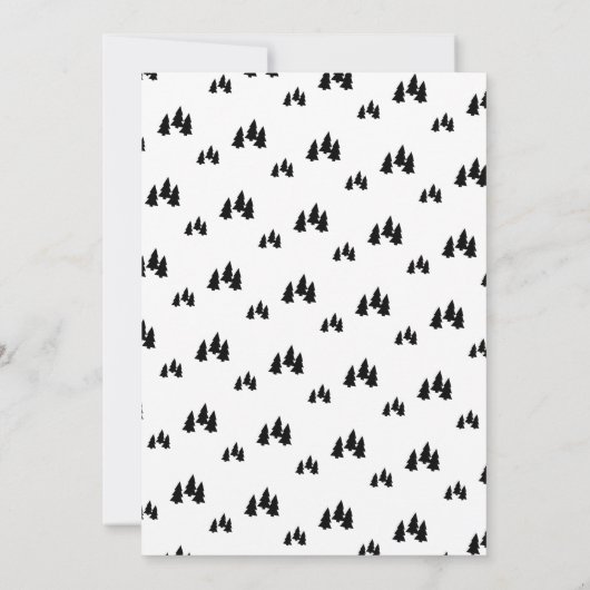 Eenvoudige zwarte en witte kerstfeestdag kaart (Achterkant)