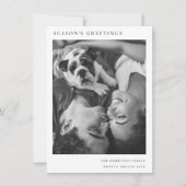 Eenvoudige zwarte en witte kerstfoto feestdagenkaart (Voorkant)