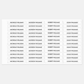 Eenvoudige zwarte en witte Kinder naam Labels