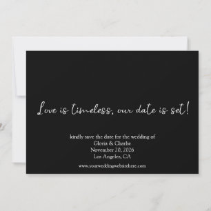 Eenvoudige Zwarte en Witte Liefde is Tijdloos Foto Save The Date