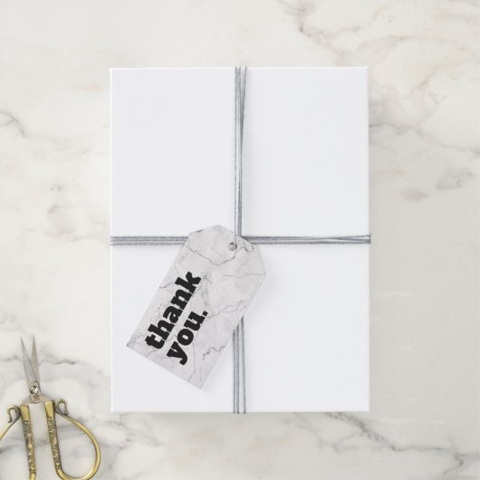 Eenvoudige zwarte en witte marmer Labels om de pri Cadeaulabel (Met Touw)