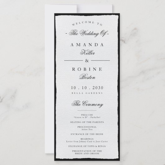 Eenvoudige Zwarte En Witte Minimalistische Huwelij (Voorkant)