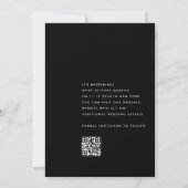 Eenvoudige Zwarte en Witte Minimalistische QR-code Save The Date (Achterkant)