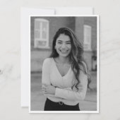 Eenvoudige Zwarte en Witte Moderne Boog Foto Afslu Aankondiging (Achterkant)