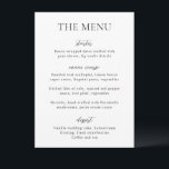 Eenvoudige Zwarte en Witte Moderne Bruiloft Menu<br><div class="desc">Moderne bruiloftmenu met een eenvoudig maar elegant ontwerp.</div>