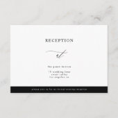 Eenvoudige zwarte en witte moderne Calli-ontvangst Kaart (Voorkant)
