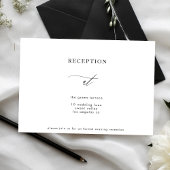 Eenvoudige zwarte en witte moderne Calli-ontvangst Kaart