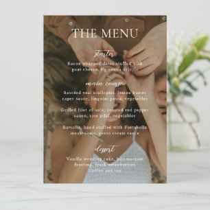 Eenvoudige Zwarte en Witte Moderne Fototrouwdag Menu