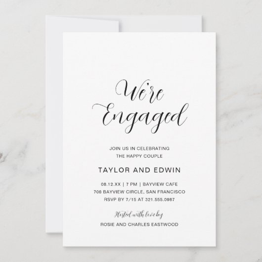 Eenvoudige zwarte en witte moderne servicepartij kaart (Voorkant)